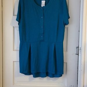 Lane Bryant teal flare bottom shirt
